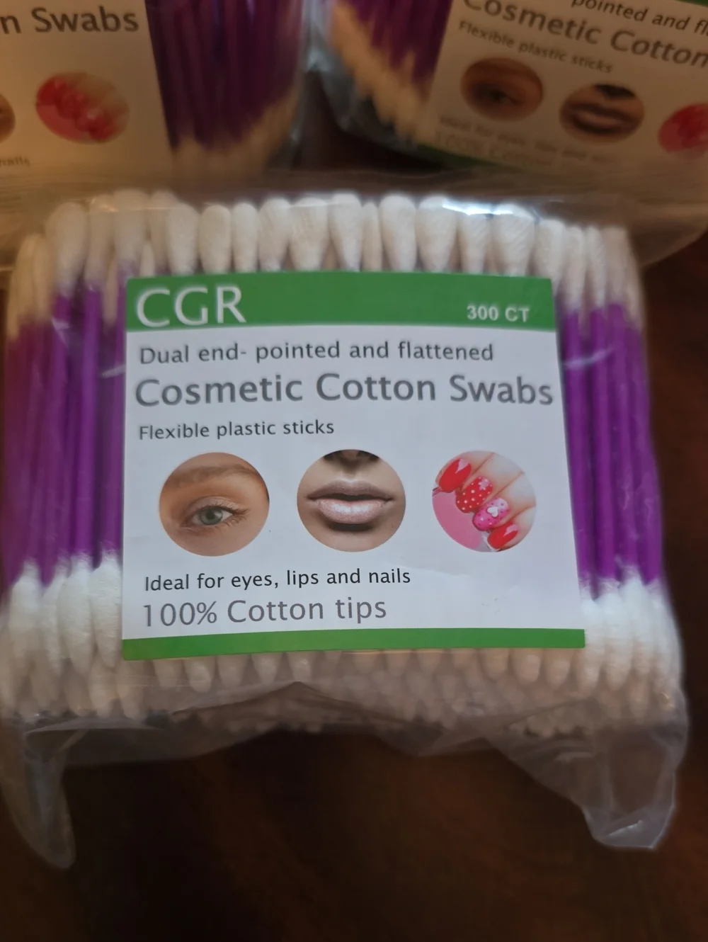 Cosmetic Cotton Swabs Dual-End in Purple - 300 Ct (Set of 3 Packages)